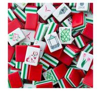 DAO-UPPSE Set Mahjong acrilico a 4 strati 160 tessere - Gioco da viaggio americano con borsa for il trasporto con incisione trasparente Rosa chiaro Rosa Viola Verde Verde acqua Rosso(Rot)