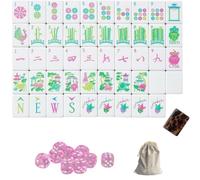 DAO-UPPSE Set Mahjong Acrilico A 4 Strati 160 Tessere - Gioco Da Viaggio Americano Premium Con Borsa For Il Trasporto Con Incisione Trasparente Dadi In Più Colori Regala
