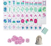 DAO-UPPSE Set Mahjong Acrilico A 4 Strati 160 Tessere - Gioco Da Viaggio Americano Premium Con Borsa For Il Trasporto Con Incisione Trasparente Dadi In Più Colori Regala