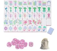 DAO-UPPSE Set Mahjong Acrilico A 4 Strati 160 Tessere - Gioco Da Viaggio Americano Premium Con Borsa For Il Trasporto Con Incisione Trasparente Dadi In Più Colori Regala