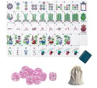 DAO-UPPSE Set Mahjong Acrilico A 4 Strati 160 Tessere - Gioco Da Viaggio Americano Premium Con Borsa For Il Trasporto Con Incisione Trasparente Dadi In Più Colori Regala