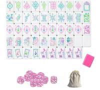 DAO-UPPSE Set Mahjong Acrilico A 4 Strati 160 Tessere - Gioco Da Viaggio Americano Premium Con Borsa For Il Trasporto Con Incisione Trasparente Dadi In Più Colori Regala