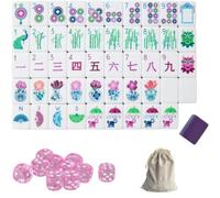 DAO-UPPSE Set Mahjong Acrilico A 4 Strati 160 Tessere - Gioco Da Viaggio Americano Premium Con Borsa For Il Trasporto Con Incisione Trasparente Dadi In Più Colori Regala