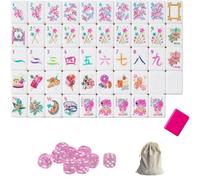 DAO-UPPSE Set Mahjong Acrilico A 4 Strati 160 Tessere - Gioco Da Viaggio Americano Premium Con Borsa For Il Trasporto Con Incisione Trasparente Dadi In Più Colori Regala