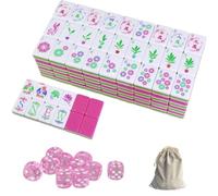 DAO-UPPSE Set Mahjong Acrilico A 4 Strati 160 Tessere - Gioco Da Viaggio Americano Premium Con Borsa For Il Trasporto Con Incisione Trasparente Dadi In Più Colori Regala
