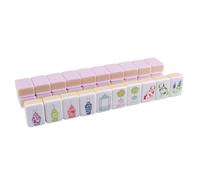 DAO-UPPSE Set Mahjong acrilico a 4 strati 160 tessere - Gioco da viaggio americano rosa con borsa da trasporto con incisione trasparente for i social domestici