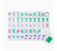 DAO-UPPSE Set Mahjong acrilico a 4 strati 160 tessere - Mini gioco da viaggio americano con custodia for incisione trasparente in più colori(Light green)