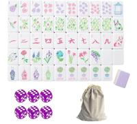 DAO-UPPSE Set Mahjong da 160 pezzi a 4 strati - Gioco da viaggio americano in acrilico con tessere vuote e borsa(Light purple)