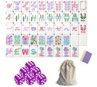 DAO-UPPSE Set Mahjong in acrilico da 160 pezzi - Gioco americano a 4 strati con borsa da viaggio e tessere vuote(Purple)
