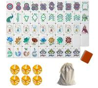 DAO-UPPSE Set Mahjong in acrilico da 160 pezzi - Gioco americano a 4 strati con borsa da viaggio e tessere vuote(Coffee)