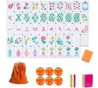 DAO-UPPSE Set Mahjong in acrilico da 160 pezzi - Gioco da viaggio a 4 strati con dadi e custodia(Orange)