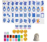 DAO-UPPSE Set Mahjong in acrilico da 160 pezzi - Gioco da viaggio a 4 strati con dadi e custodia(Wei)