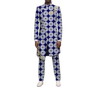 DaoGeSir Abiti Africani Per Uomo Set Camicia E Pantaloni Ricamati Dashiki Abbigliamento Tradizionale Business Party Wedding Evening Suit Completo Formale Abbigliamento Etnico(4,M)