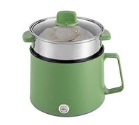 DAOHHFO Hot Pot elettrico da 1,7 l, con vapore, 220 V, mini fornello portatile, antiaderente, con doppio controllo di potenza, per casa e ufficio Dorm (verde)