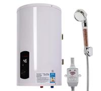 DAOHHFO Scaldabagno elettrico, 220 V, 30 l, con protezione contro le perdite, pratica doccia e indicatore di temperatura, 2000 W (bianco, 30 L)