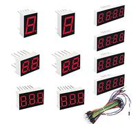 DAOKAI 10 Pz Anodo Comune 10 Pin 12 Pin 1 Bit / 2 Bit / 3 Bit / 4 Bit 0,56" 7 Segmenti Display LED Rosso Tubo Digitale con Cavo di Salto