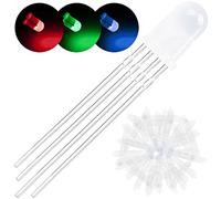 DAOKAI 100Pack 5mm LED Light Emitting Diode Anodo Comune DC 3V 20mA RGB Tri-Color (Rosso/Verde/Blu) 4Pin Smerigliato Rotondo Diffuso Lampade LED Buld Componenti elettronici per Arduino