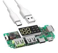 DAOKAI 18650 Scheda di ricarica 5V 2.4A Dual USB Modulo banca di alimentazione mobile Caricabatteria al litio Scheda Display LCD digitale con protezione del circuito con cavo da tipo c a USB