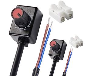 DAOKAI 2 pz DC 0/1-10V Manopola LED Dimmer PWM Dimmer Mini Controller Rotary Switch con Terminale a Crimpare per Driver LED Dimmerabili Controllo Luce Interna Grow Lamp