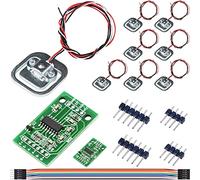 DAOKAI 2 set 50KG Cella di carico corpo umano pesatura resistore Tensione deformazione mezzo ponte sensore + HX711 24BIT precisione AD modulo sensore di pressione, per Arduino, con cavo