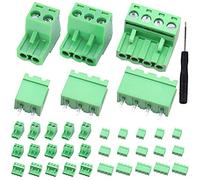 DAOKAI 30 Set 2-Pin 3-Pin 4-Pin 2EDG 5.08mm Pitch Pluggable PCB Morsettiera Adattatori Plug-in Dritto 2/3/4 Pin con Cacciavite Phillips