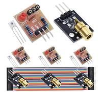 DAOKAI 4 pezzi Modulo sensore ricevitore laser Modulo di rilevamento laser a tubo non modulatore per Arduino con 4 pezzi Modulo sensore trasmettitore laser KY-008 650nm da 5 V, cavo jumper