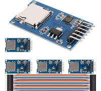 DAOKAI 5PCS Micro SD Card Module TF Card Adapter Reader con chip livello di conversione SPI Interface Driver Module 3.3V 5V per Arduino, con cavo