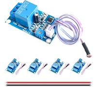 DAOKAI 5PCS Modulo fotoresistenza Modulo relè di controllo automatico della luce 12V XH-M131 Modulo relè sensore di rilevamento Interruttore di controllo automatico della luce con filo 24AWG