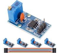 DAOKAI 5Pz NE555 Generatore di impulsi 555 Timer Modulo di uscita del segnale a canale singolo Frequenza regolabile Generatore di segnale a onda rettangolare per l'apprendimento MCU con cavo