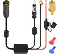 DAOKAI Amplificatore per antenna auto 3 in 1 FM/AM DAB, amplificatore di segnale DAB, adattatore da femmina SMB a maschio DIN, amplificatore e splitter di segnale radio digitale 12V