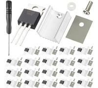 DAOKAI BT136-600E Triac Tiristore Gate Trigger Foro passante 4A 600V TO-220AB-Sostituisce BT136 BT136-600 BT136-600D con kit di montaggio cacciavite dissipatore di calore in alluminio (20 pezzi)