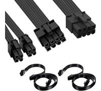 DAOKAI Cavo CPU per Corsair,cavo di alimentazione CPU EPS da 8 pin a 8 e 4+4 pin maschio-maschio, 60 cm/23,62 pollici, per Thermaltake, per ARESGAME Power (60 cm+20 cm)