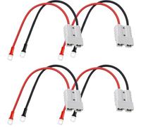 DAOKAI Cavo di ricarica per carrelli elevatori, 50A 600V Batteria Connettore rapido di collegamento/scollegamento 10AWG Connettore cavo in silicone 60cm con terminale O-Type-2 Set