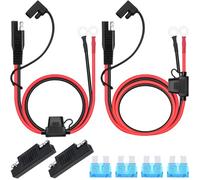 DAOKAI Connettore batteria SAE,2FT/5FT SAE a O Ring Terminal Harness 16AWG Quick Connect/Disconnect,con fusibile di protezione da 15A,per auto moto trattori-4PCS