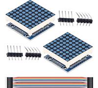 DAOKAI Dot Matrix Module 8x8 Dot Matrix LED Display Single Blue Light MCU Control Driver Board con cavo per Arduino Microcontroller(2pcs)