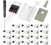 DAOKAI IRF4905 Transistor Mosfet Canale P 74A 55 V IRF4905PBF Transistor MOSFET in linea TO-220AB con dissipatore di calore in alluminio Kit di montaggio per cacciavite, per fai da te (20 pezzi)