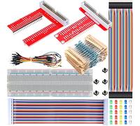 DAOKAI Kit scheda di espansione GPIO Breakout Board per Raspberry Pi 3 4 3B+ 3B 2B B+ A+ Zero w, scheda adattatore GPIO tipo T/U + Breadboard + cavo a nastro arcobaleno + resistenze