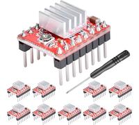 DAOKAI Modulo driver motore passo-passo A4988 Stepstick Modulo driver regolabile con dissipatore di calore cacciavite, per stampante 3D Reprap Adatto per Arduino Mendel Huxley, confezione da 10