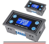 DAOKAI Modulo relè di ritardo DC 6-30V 12V 24V 0.01s-9999min Interruttore di ritardo del ciclo del timer digitale Display LCD XY-WJ01 Timer digitale con cavo rosso e nero da 26AWG, confezione da 2