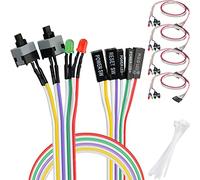 DAOKAI PC Desktop Case Off/On/Reset/Interruttore HDD, Computer Scheda Madre Pulsante di Accensione Interruttore Indicatore LED Verde Rosso, Alimentatore ATX Reset Cavo Switch HDD 27in (5 Pezzi)