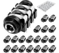 DAOKAI Presa a 6 pin da 6,35 mm e 1/4 di pollice per montaggio su PCB, jack di ingresso stereo per cuffie a doppio canale, connettore audio video, jack audio femmina, per pedale chitarra - 20 pezzi