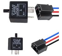 DAOKAI Relè lampeggiante a LED, CF13-KT 12V DC 3 pin Relè indicatore regolabile, unità lampeggiante elettronica per indicatori di direzione moto veicolo auto - 2PACK