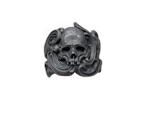 DAOMEI Anello da Uomo Calvarium Skull Anello Nero Anello da Motociclista Gotico Fascia da Moto Donna Uomo Gioielli Regalo