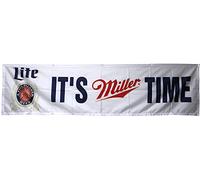 DAOOPS MILLER LITE beer flag it's miller time 2x8ft banner man cave