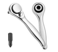 DAOOZHU Mini Cricchetto 72 Denti丨1/4 di pollice丨Cricchetto a Bit incluso 1 Trapano丨Chiave a Cricchetto Manuale Compatta丨Strumento Accessorio per Luoghi Stretti