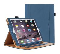 DAORANGE Custodia per iPad 9.7 6a/5a Generazione 2018/2017, Cover per iPad Air 2 9.7 2014, Custodia in Pelle PU di Alta Qualità, Tasca Portadocumenti, Auto Svegliati/Sonno (Blu scuro)