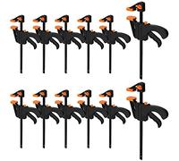 DAOST 12 morsetti per barre, 12 pezzi di morsetti a innesco con morsetto a F, per lavorazione del legno, set di pinze a cricchetto per uso artigianale