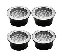 DAOTEX Faretto Incasso LED da Esterno Luce Sotterranea IP66 Impermeabile Rotondo Lampada da Paesaggio AC85-265V per Giardino Sentiero Ponte Passo Faretti, 4 Confezioni (Color : Warm White, Size : 9W