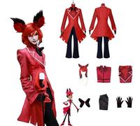 Daotutu Anime Hazbin Hotel Cosplay Costume Ruolo Alastor Uniforme Set Fancy Dress Up Vestito Completo Halloween Dress Up Suit con Parrucca per Donne Ragazze (XS)