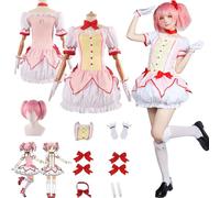 Daotutu Anime Puella Magi Madoka Magica Cosplay Costume Ruolo Kaname Madoka Uniforme Set Fancy Dress Up Vestito Completo Halloween Dress Up Suit con Parrucca per Donne Ragazze (XS)